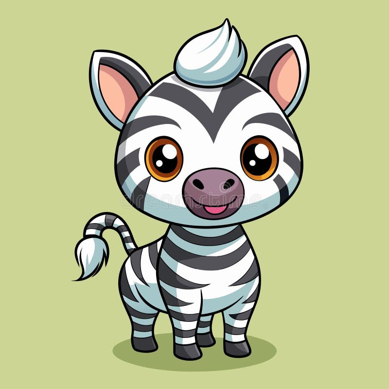 Burchells zebra-knackvektor kawaii vektor illustrationer