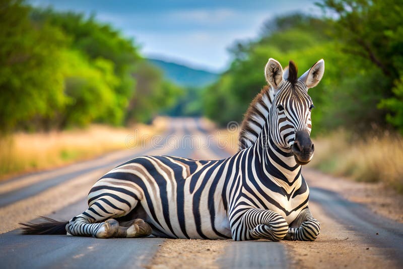Burchells zebra lies royaltyfri illustrationer