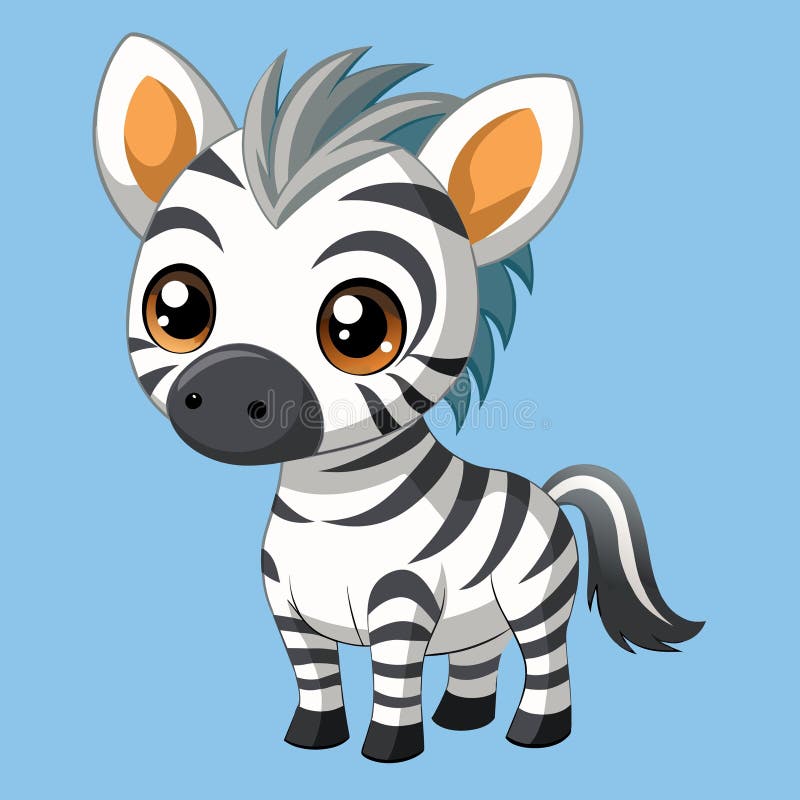 Burchells zebra lies vektor kawaii vektor illustrationer