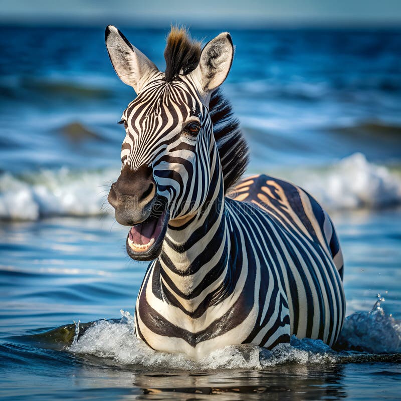 Burchells zebra skrattar sea vektor illustrationer