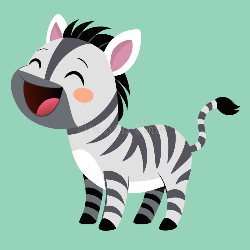 Burchells zebra skrattar vektor kawaii royaltyfri illustrationer
