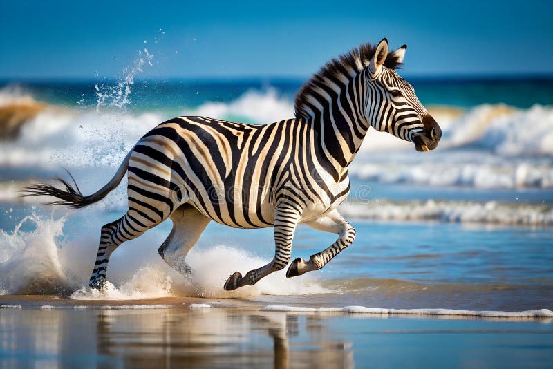 Burchells zebra-strand royaltyfri illustrationer