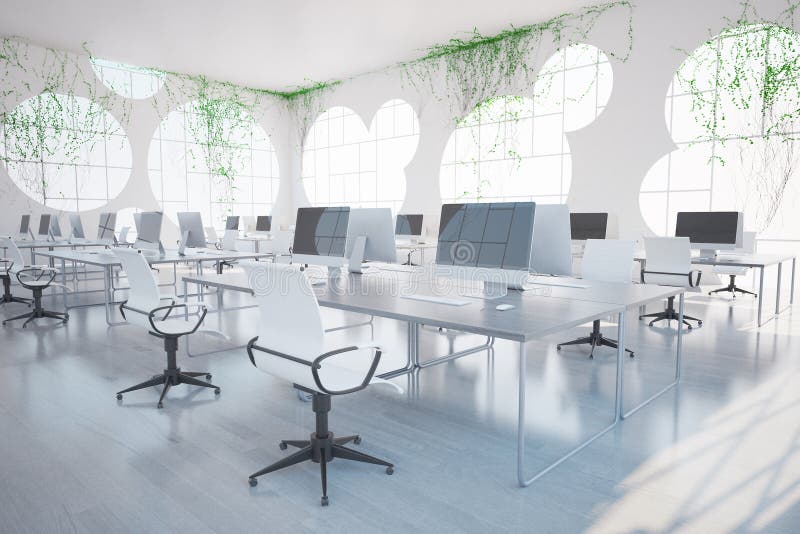 Bureau coworking lumineux illustration libre de droits Bureau coworking lumineux illustration libre de droits