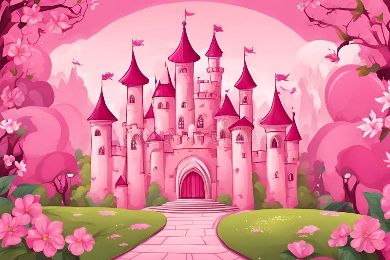 Burg der Prinzessin im Märchengarten. lizenzfreie abbildung