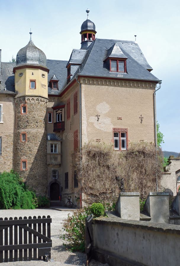 Burg Namedy a moated castle, Andernach, Germany