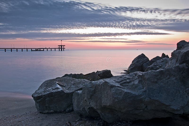 Antes amanecer sobre el Playa de.