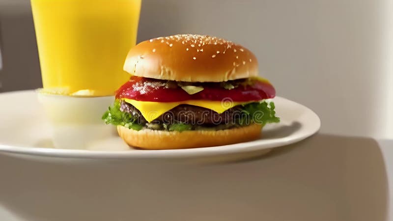 Burger avec laitue sur une plaque illustration libre de droits