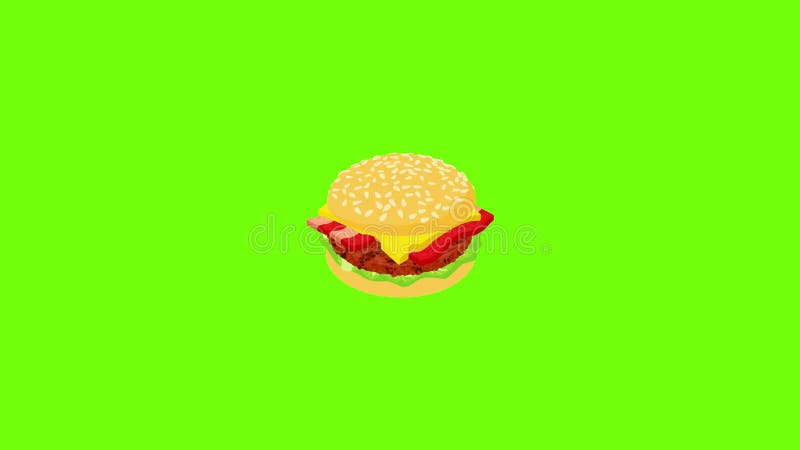 Burger bacon icon animation vector illustration