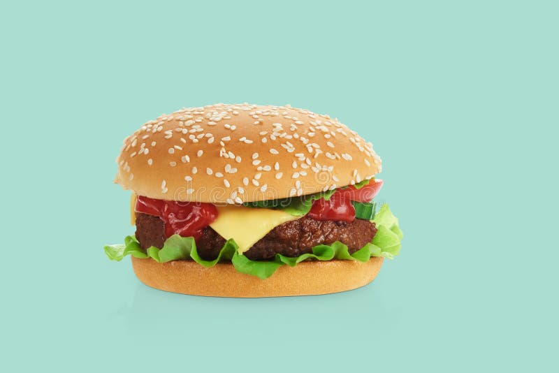 Burger with Beef Patty and Vegetables Stock Image Image of path, fastfood 175518861