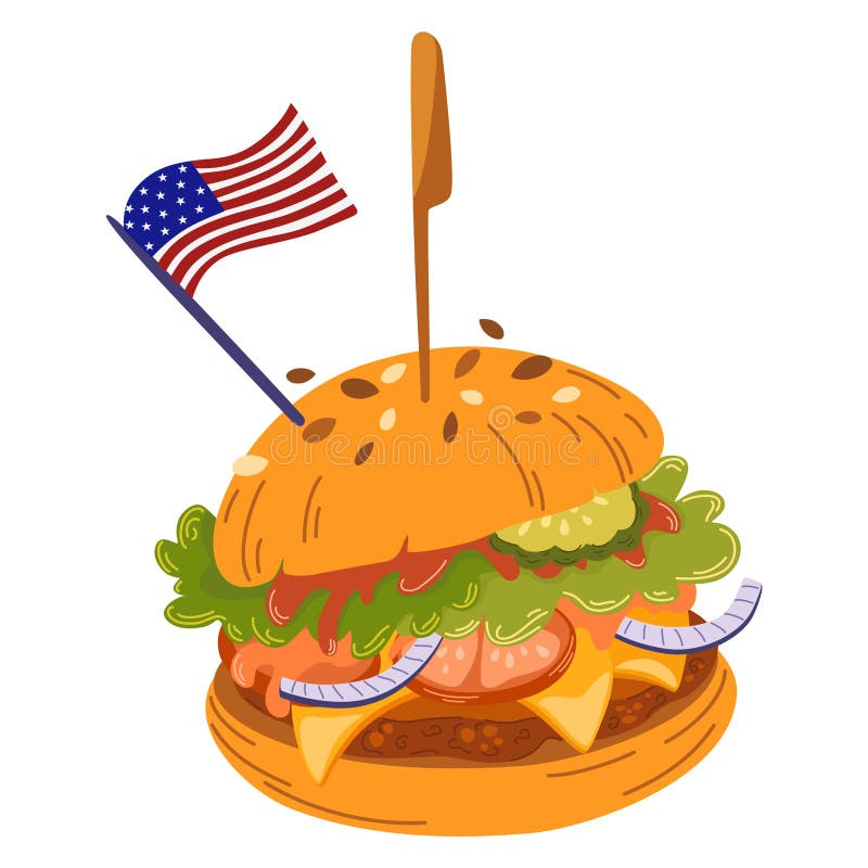 American flag food images vectorielles, American flag food