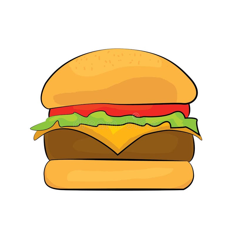 Burger cartoon stock illustration. Illustration of white - 43762508 Burger cartoon stock illustration. Illustration of white - 43762508