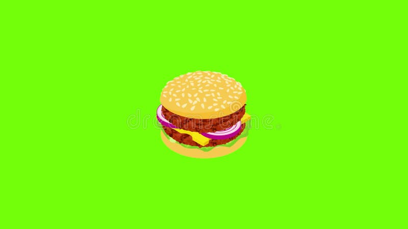 Burger cutlet icon animation vector illustration