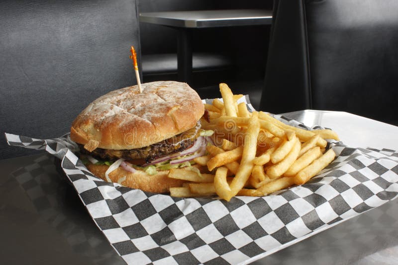 Burger, Fries, and a soda stock photo. Image of delicious 9252474