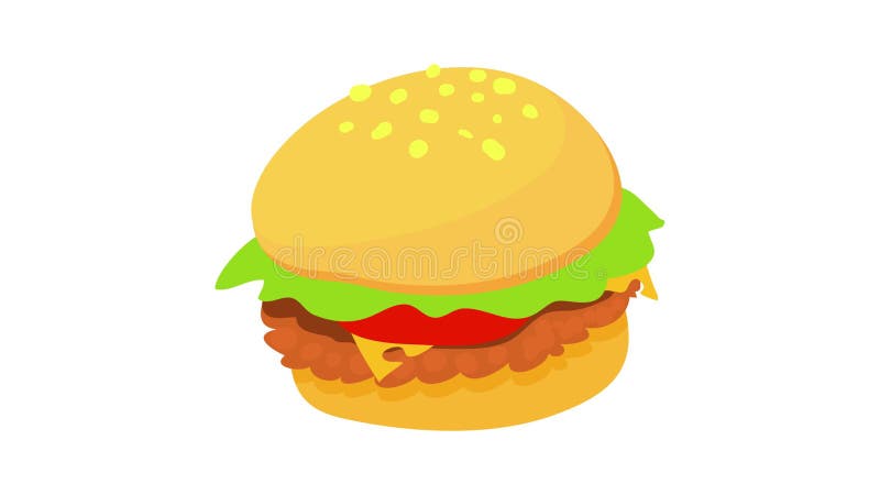 Burger icon animation stock illustration