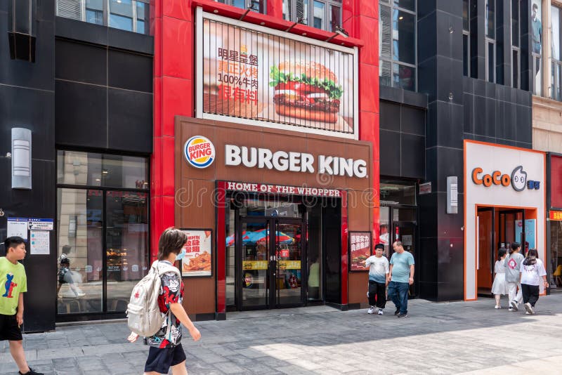 BURGER KING Famous Brand Chinese Store Front Facade in China. BURGER