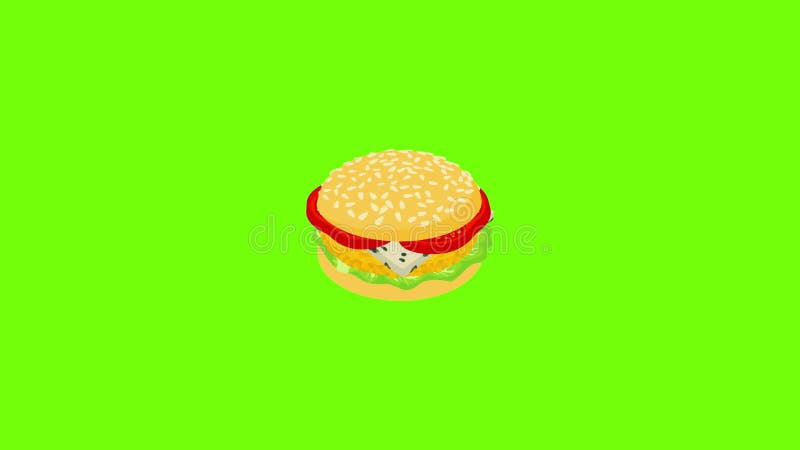 Burger lunch icon animation stock illustration