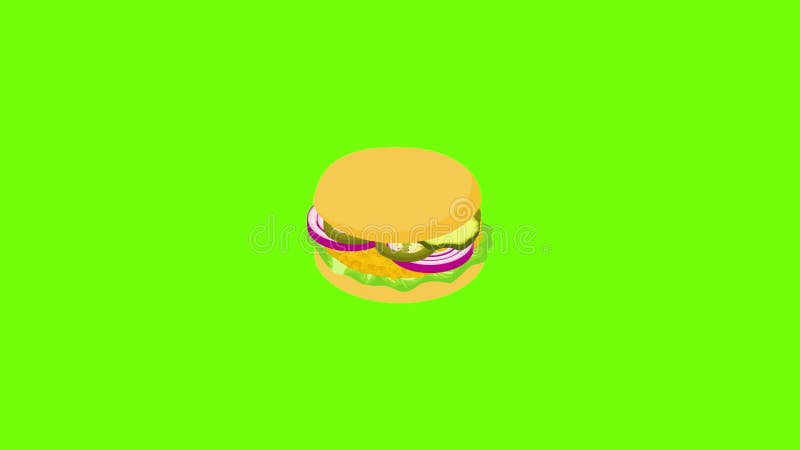 Burger onion icon animation vector illustration