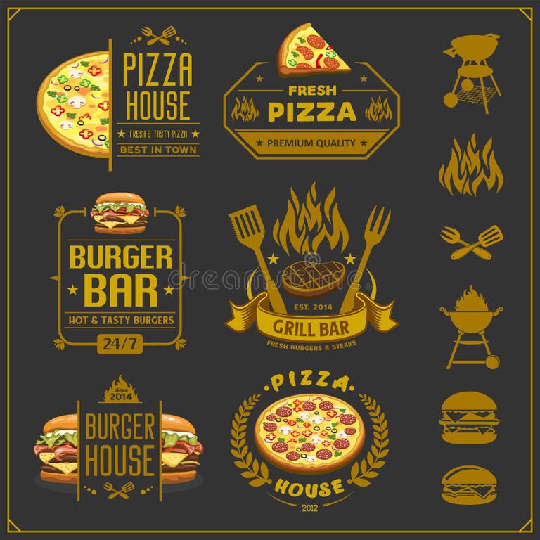 Logo Pizza Burger Stock Illustrations 5,600 Logo Pizza Burger Stock Illustrations, Vectors