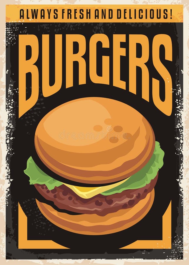 Burger poster  stock vector Illustration of decoration 