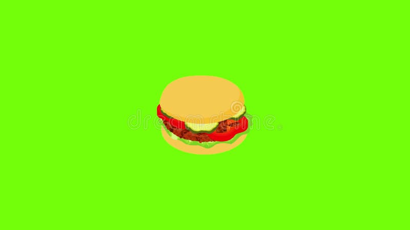 Burger tomato icon animation vector illustration