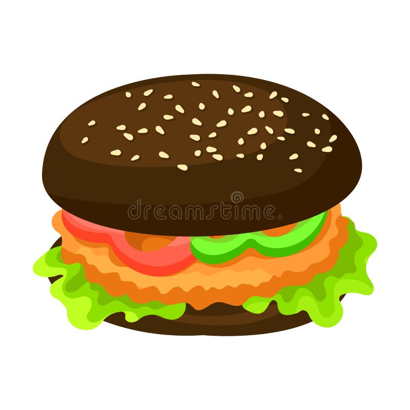 Burger Vector  Vector Icon Isolated on White Background Burger.  Stock Vector - Illustration of cheese, food: 182414557