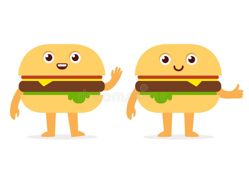 Burger χαρακτήρας διανυσματική απεικόνιση Burger χαρακτήρας διανυσματική απεικόνιση