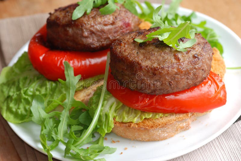 Burgers on toasts