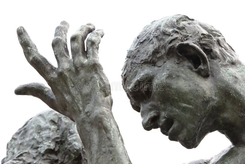 Burgher de Rodins da estátua de Calais - detalhes