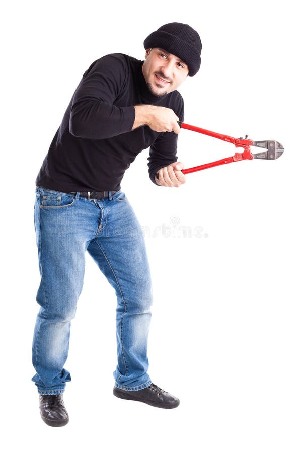 Burglar with Wire Cutters 8 Stock Image Image of handles, tool 32326953