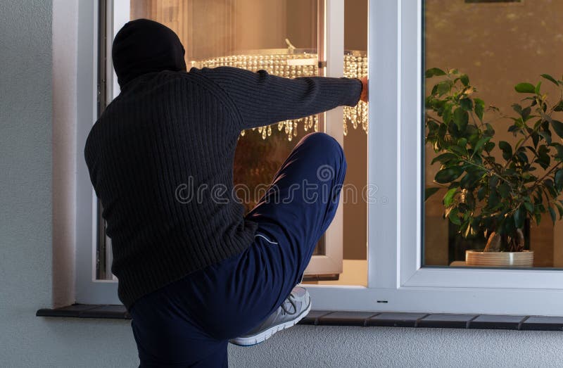 Horizontal view of burglary into the house