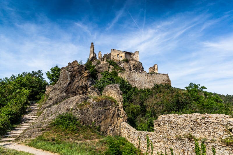 Burgruine Durnstein is a ruined medieval castle in Austria. Wachau valley