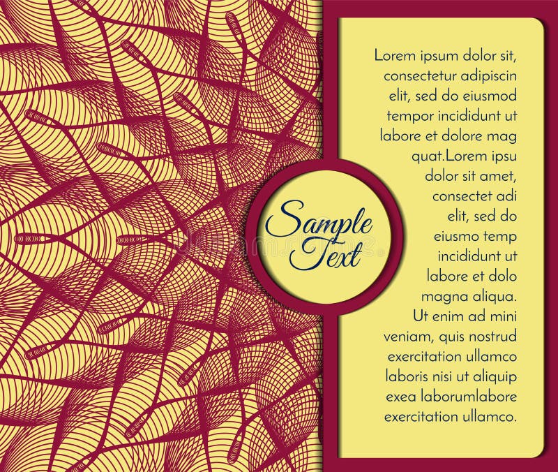 Burgundy Card with Floral Pattern Stock Vector Illustration of flayer