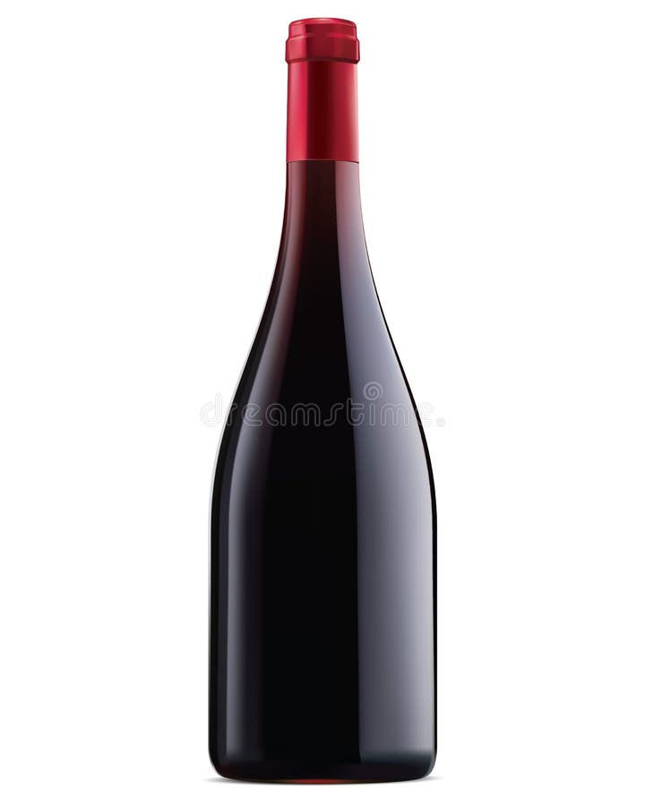Burgundy czerwonego wina butelka. Wektorowa ilustracja