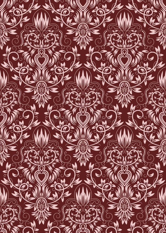 Burgundy Floral Seamless Pattern Repeating Background Stock Vector Illustration of repeating