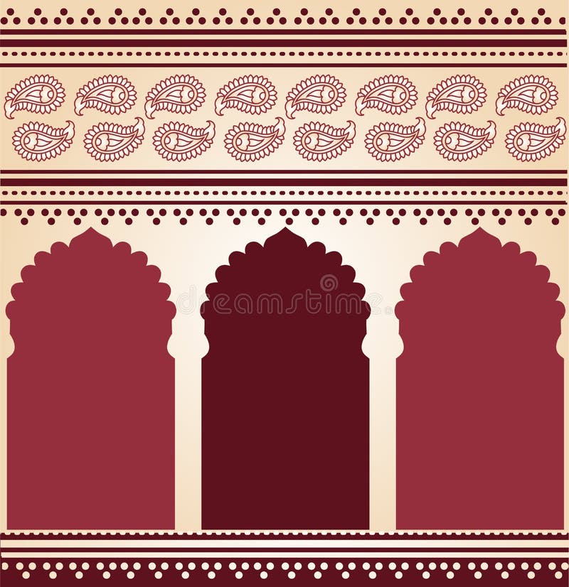 Henna temple gate design stock vector. Illustration of card - 47322180