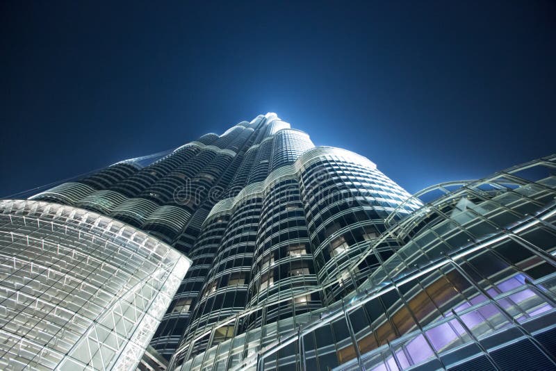 Burj Khalifa budynek przy nocą fotografia royalty free Burj Khalifa budynek przy nocą fotografia royalty free