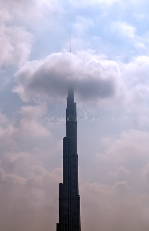 Burj Khalifa cloud stock photo. Image of arab, futuristic 67752892