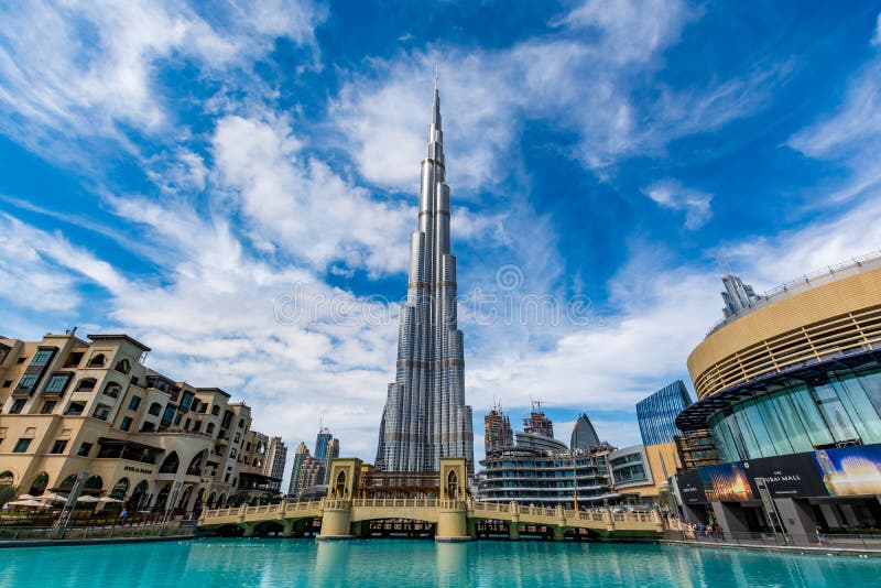 Burj Khalifa, horizontal, Dubai imagens de stock royalty free