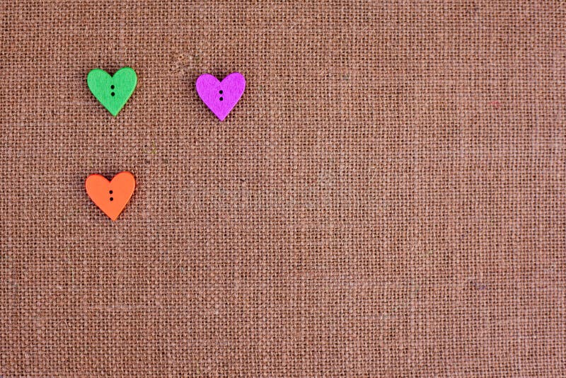 Burlap Background Heart Shape Buttons Stock Image Image of textile