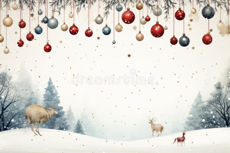 Burlarse del fondo de navidad acuarela con espacio vacío para texto por ai generativo stock de ilustración
