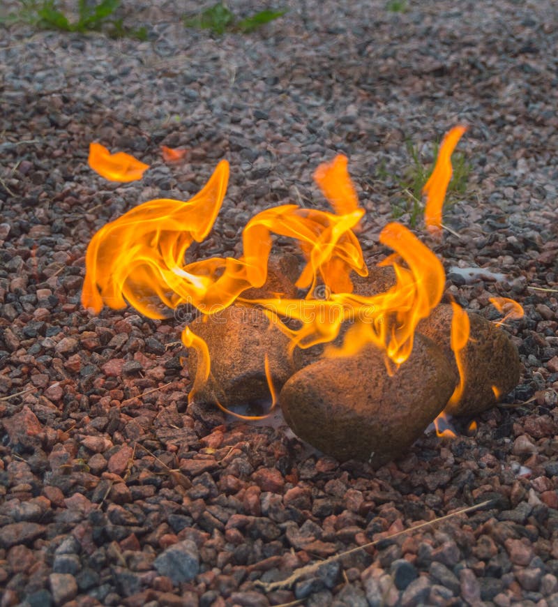A Burn with a Bright Flame Stones. Stock Image Image of object