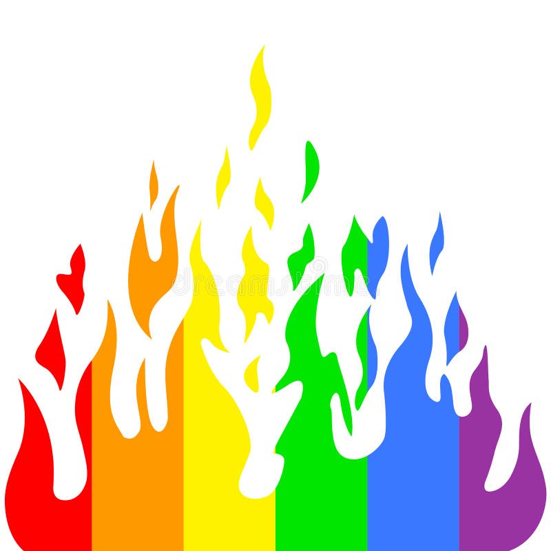 Burn flame fire rainbow colors, vector stock illustration Burn flame fire rainbow colors, vector stock illustration
