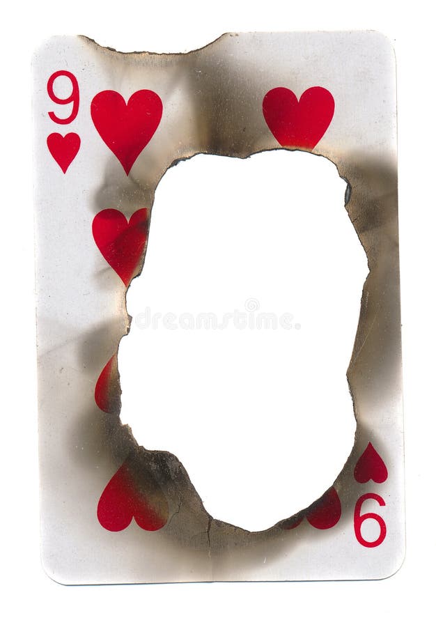 Burn Hole in Old Dirty Playing Card Ace of Diamonds Paper Background