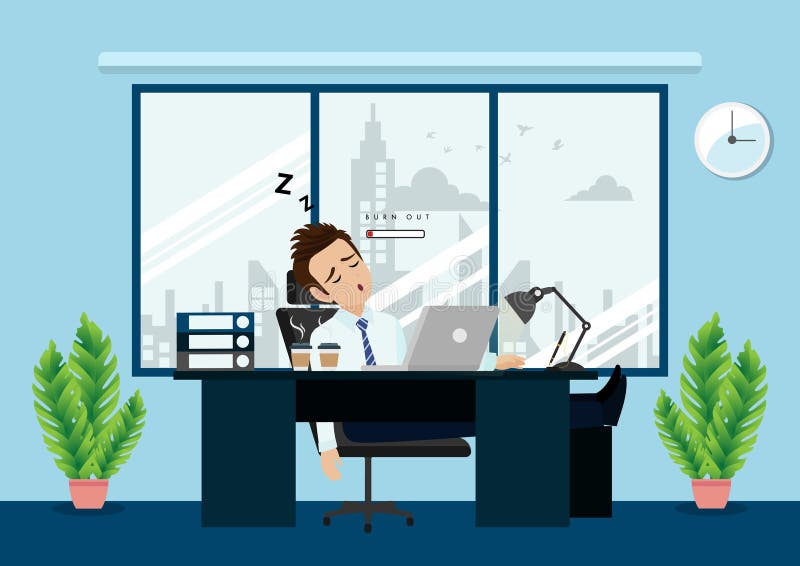 Burn Out Syndrome, Stress Overworked Man. Stock Illustration - Illustration  of businessman, brain: 177377860