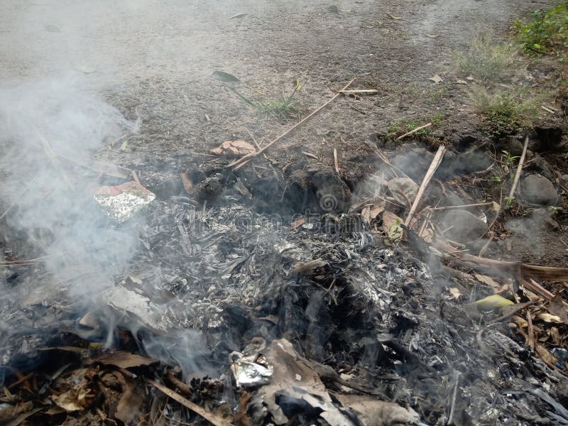 Burn Trash on the Side of the Road Stock Photo Image of rock, river 269547898