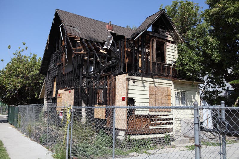 Burned House in Pasadena, California Editorial Photography Image of