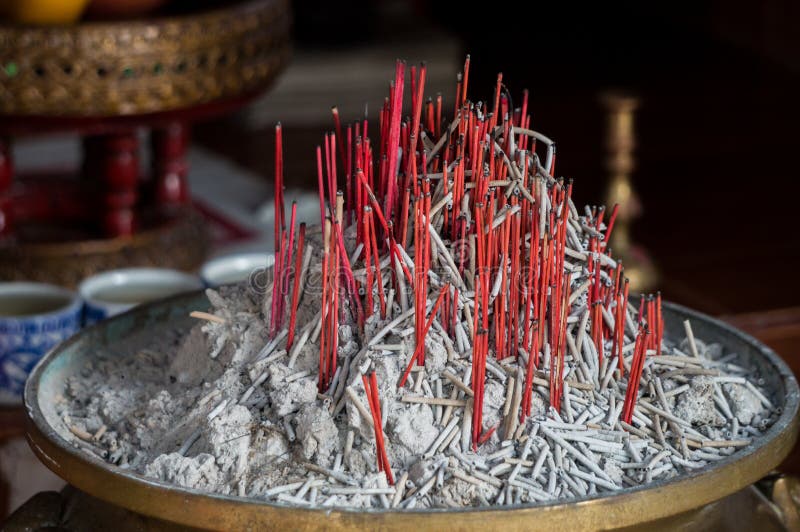 Burned Yellow Incense Sticks Stock Photo Image of smoke, closeup