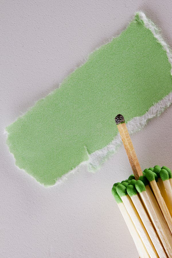 Burned match on paper stock image. Image of flame, match 13211593