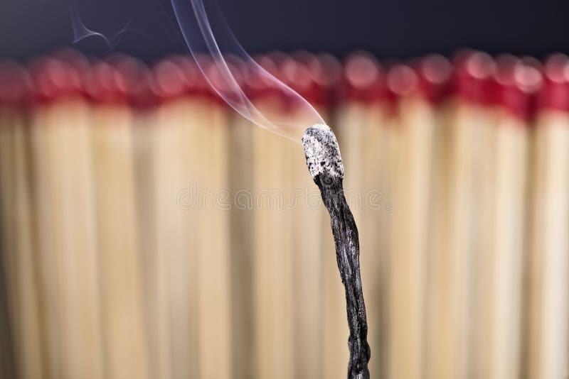 Burned matchstick