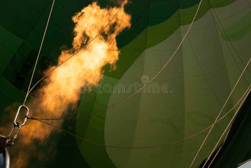 Burner Orange Flame Inside the Hot Air Balloon Stock Photo Image of